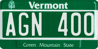 VT license plate AGN400