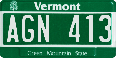 VT license plate AGN413