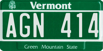 VT license plate AGN414