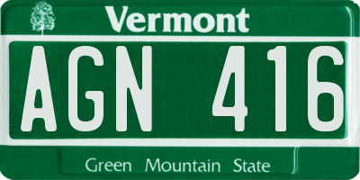 VT license plate AGN416