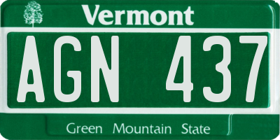 VT license plate AGN437