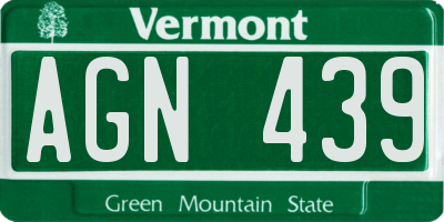 VT license plate AGN439