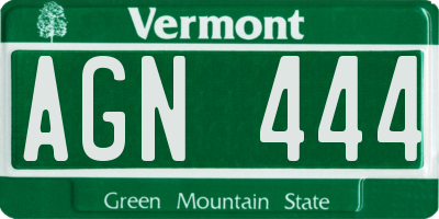 VT license plate AGN444