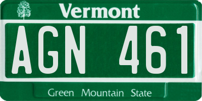 VT license plate AGN461