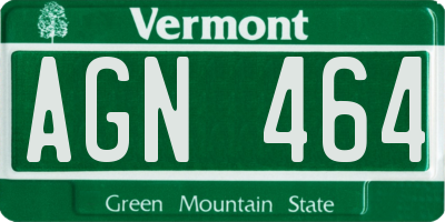 VT license plate AGN464