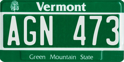 VT license plate AGN473