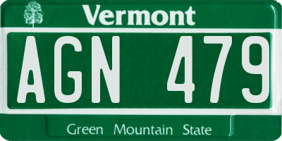 VT license plate AGN479