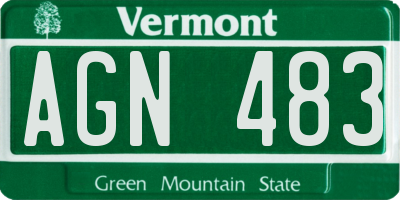VT license plate AGN483