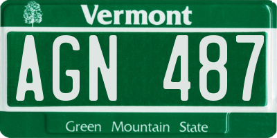 VT license plate AGN487