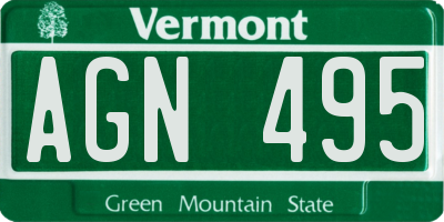 VT license plate AGN495