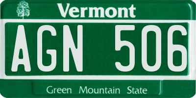 VT license plate AGN506