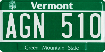 VT license plate AGN510