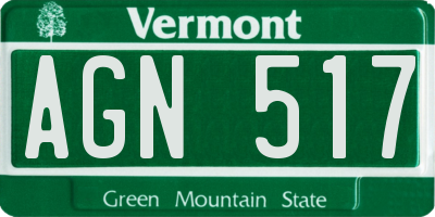 VT license plate AGN517