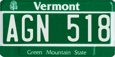 VT license plate AGN518