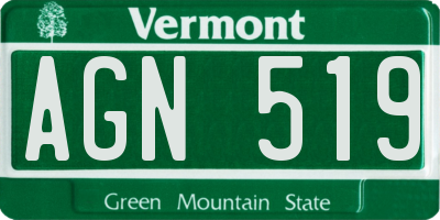 VT license plate AGN519