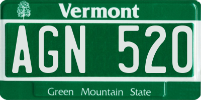 VT license plate AGN520