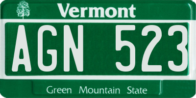 VT license plate AGN523