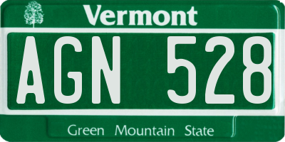 VT license plate AGN528