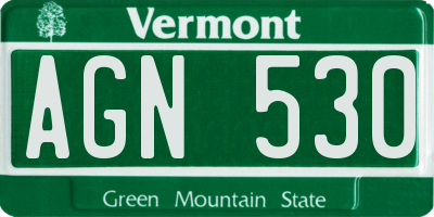 VT license plate AGN530