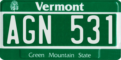VT license plate AGN531