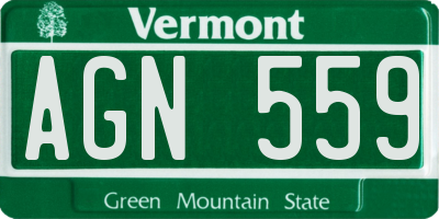 VT license plate AGN559