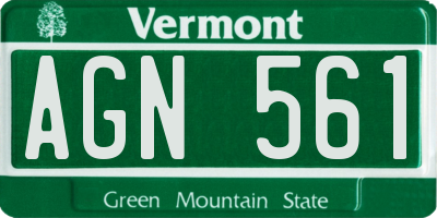 VT license plate AGN561