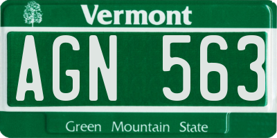 VT license plate AGN563