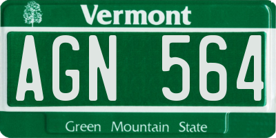 VT license plate AGN564