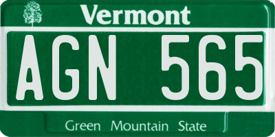 VT license plate AGN565