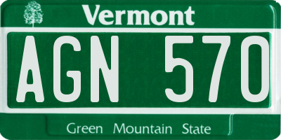 VT license plate AGN570