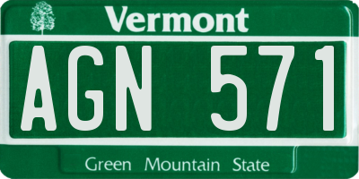 VT license plate AGN571
