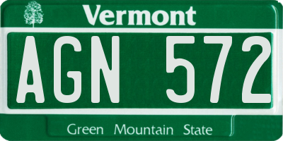 VT license plate AGN572