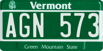 VT license plate AGN573