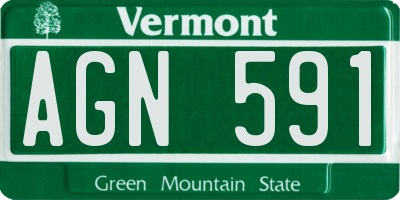 VT license plate AGN591