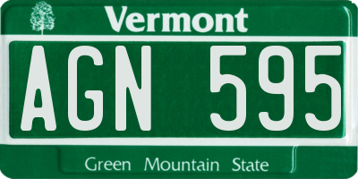 VT license plate AGN595