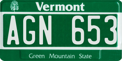 VT license plate AGN653