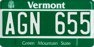 VT license plate AGN655