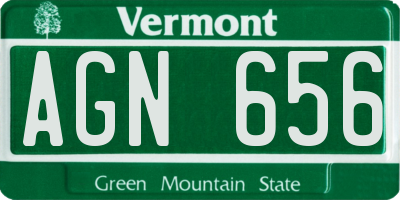 VT license plate AGN656