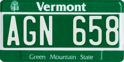 VT license plate AGN658