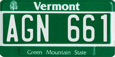 VT license plate AGN661