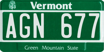 VT license plate AGN677