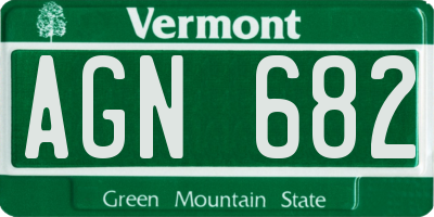 VT license plate AGN682