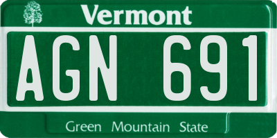 VT license plate AGN691