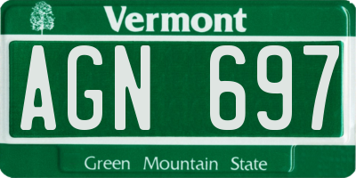 VT license plate AGN697