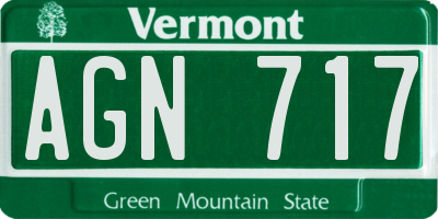 VT license plate AGN717