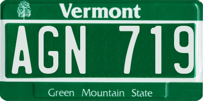 VT license plate AGN719