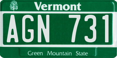 VT license plate AGN731
