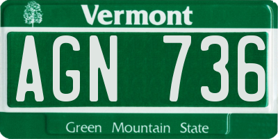 VT license plate AGN736