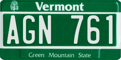 VT license plate AGN761
