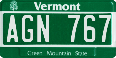 VT license plate AGN767